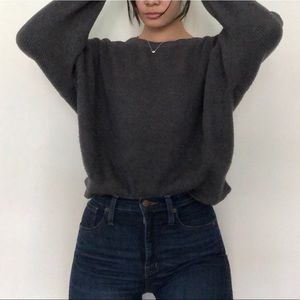zara grey sweater with ribbon detail in back